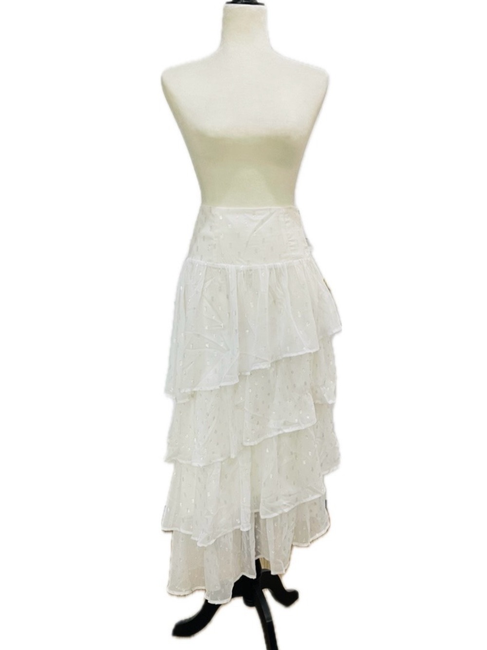En Saison Cream Tiered Ruffle Maxi Skirt - Women - Picture 7 of 15